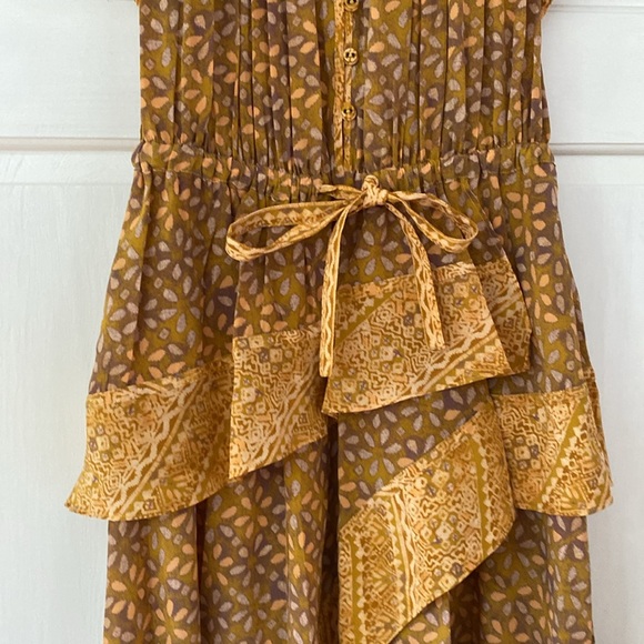 Ulla Johnson Netra Dress in Citrine Size 6 Silk Ruffle Flutter Sleeve Midi Dress - Picture 7 of 16